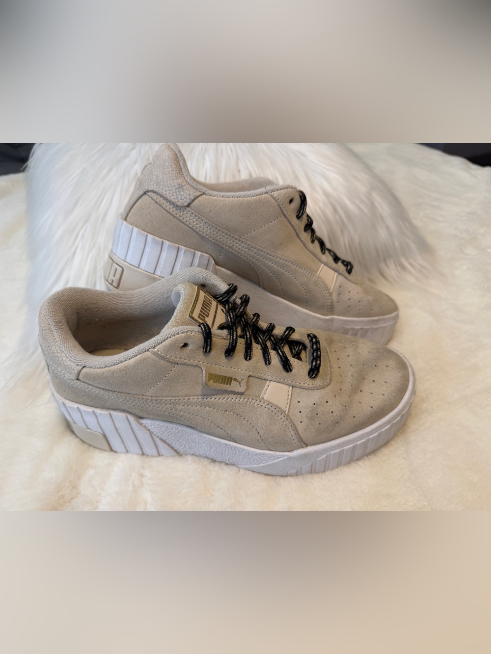 Puma Cali Leather Wedge Shoes 8.5 Women